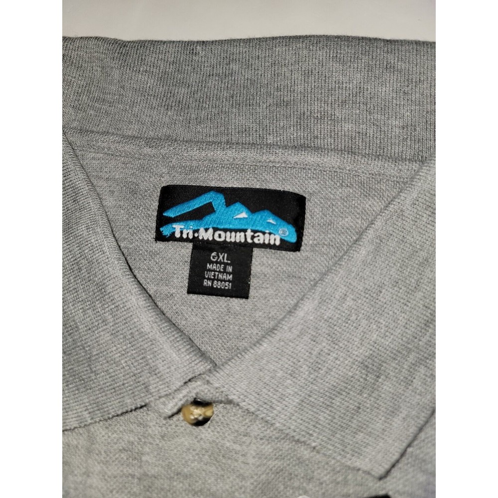 Tri-Mountain Mens Size 6XL Polo Shirt Gray Short Sleeve Golf Collared NWT - Picture 3 of 11